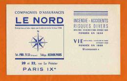 BUVARD :Compagnie D'Assurances LE NORD  Bleu - Bank & Versicherung