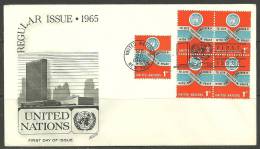 United Nations New York  20.09.1965 FDC Naciones Unidas UN Living In Peace Leben Im Frieden - Lettres & Documents