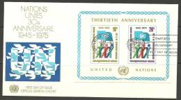 UN San Fransisco 26.06.1975 FDC Naciones Unidas United Nations Official First Day Cover 30th Anniversary Of UN - Lettres & Documents