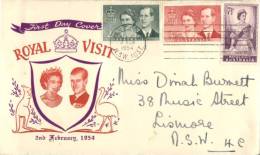 (101) FDC Cover - Royal Visit 1954 - Used Stamps