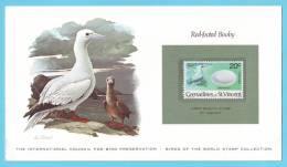 CARTE DE PRESENTATION GRENADINES ST VINCENT FOU NID OEUF OISEAUX 1978 / MNH** / AU 103 - Gabbiani