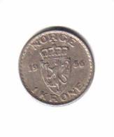 NORWAY   1  KRONE  1956 (KM # 397) - Norvège