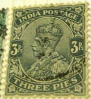 India 1911 King George V3p - Used - 1911-35 King George V