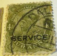 India 1912 King George V 4a Service - Used - 1911-35 King George V