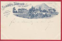 SCHLOSS TEUFEN, STATION EMBRACH, POST RORBAS, FEDERLITHO 1901 - Embrach