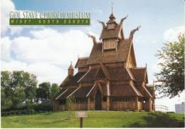 Minot ND North Dakota, Gol Stave Chruch Museuem, Architecture, On C1990s/2000s Vintage Postcard - Minot