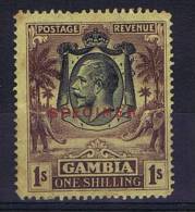 Gambia 1922, SG 134 1 Sh, Surcharged Specimen, MNH - Gambia (...-1964)