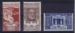 Italy: 1922  Sa 128-130 Mi 157-59,  MH - Neufs