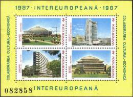 1987 Building School Hotel Pavilion MS Romania Stamp MNH - Verzamelingen