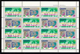 Canada MNH Scott #858ai Sheet Of 16 Field 17c Opening Music, Composers - Variety Dot On Moustache - O´Canada Centenary - Ganze Bögen