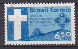 Brazil 1960 Mi. 984      6.50 Cr Airmail Flugpost Weltkongress Der Baptisten, Rio De Janeiro - Used Stamps