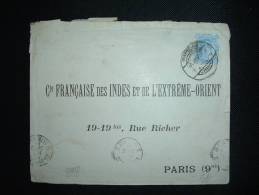LETTRE POUR LA FRANCE TP 2 A OBL. 30 AU 09 RAN... + ARRIVEE OBL. MECANIQUE BD SEULS 3 PARIS 3 DISTRIBON - 1902-11 King Edward VII