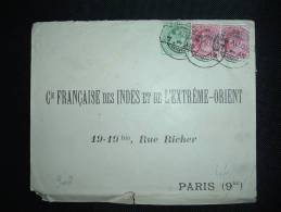 LETTRE POUR LA FRANCE TP 1 A X2 +1/2 A OBL. 6 AU 09 CAWNPORE - 1902-11  Edward VII