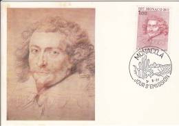 Carte Maximum MONACO  N°Yvert 1099  (RUBENS - Duc De Buckhingham) Obl Sp Ill 1er Jour 1977 - Maximumkaarten