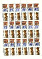 FC5778+79 - URSS 1990 - La Belle FEUILLE Complète Neuve** 36 TIMBRES  N° 5778 + 5779 (YT) - Amitiés Entre L'Inde Et URSS - Full Sheets