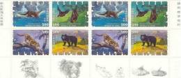 Nice Pair Of 1992 Endangered Mammals Stamps  River Otter Bat Leopard Bear Fauna - Chauve-souris