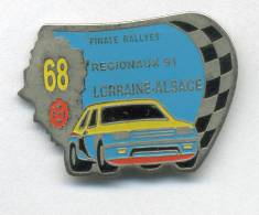 Pin´s  Sport  Automobile  RALLYE  Finale  Régionale  91  En  ALSACE  LORRAINE - Rally