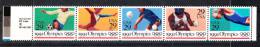 U.s.a.   -  1992. Olimpiadi " Barcellona '92 ".  Soccer, Volley, Boxe, Gymnastic.Complete Set Strip With  ZIP Code.  MNH - Summer 1992: Barcelona