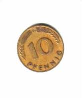 GERMANY    10  PFENNIG  1950 D  (KM # 108) - 10 Pfennig