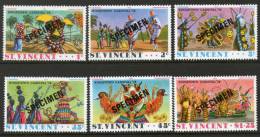 St. Vincent 1976 Kingston Carnival Dance Costumes Mask Art SPECIMEN Sc 457-62 MNH # 2390 - Karnaval