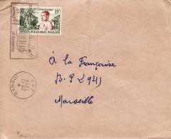 BANGUI - OUBANGUI - AFRIQUE - COLONIE FRANCAISE - LIEUTENANT GOUVERNEUR CUREAU - FLAMME - LETTRE PAR AVION - Covers & Documents