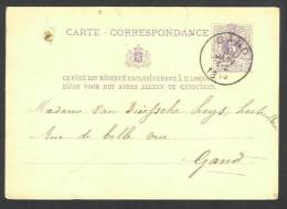 (J478) Belgique - Carte-correspondance De Gand à Gand (Gent) Du 30/01/1878 - 1893-1907 Armoiries