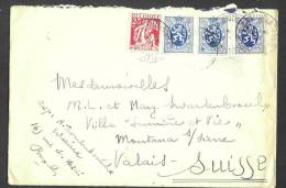 (J494) Belgique - Lettre Affranchie Par 339 (Cérès Et Mercure) Et 285 (3X) Sur Lettre De Bruxelles Vers La Suisse - 1929-1937 Heraldic Lion