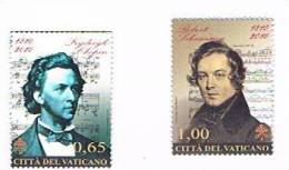 VATICANO - VATICAN - UNIF.  1543.1543  -   2010 200^ ANNIV. NASCITA F. CHOPIN E R. SCHUMANN - NUOVO ** - Unused Stamps