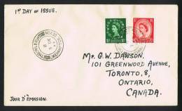 1952  Queen Elizabeth Definitives On FDC To Canada - 1952-1971 Dezimalausgaben (Vorläufer)