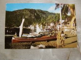 Doug-out Fishing Canoes -Sourfriere -  St. Lucia  -  West Indies - W.I.  D77831 - Saint Lucia