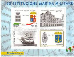2011 ITALIA 150° UNITA' ITALIA 6^ SERIE MARINA MILITARE BF INTEGRO - Blocs-feuillets