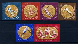 S	Roumanie **  N° 1804, 1807, 1808, 1811 à 1813 ND - Médailles Olympiques : Boxe, Tir, Lutte, Saut, Canoë - Unused Stamps