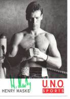 Autogramm Originalsigniert Henry Maske Olympiasieger 1988 Profi Weltmeister 1995 UNO Sports - Autografi
