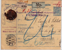 1911 - HONGRIE - CARTE POSTALE ENTIER BULLETIN D'EXPEDITION De BUDAPEST Pour PARIS - 2 PLIS TRES MARQUES - Postal Stationery