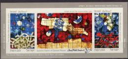 Imperforiert EXPO LONDON 1990 Israel Block 41B ** 95€ Glasfenster Bibliothek Mordechai Hoja Art Bloc Sheet Bf Philatelic - Imperforates, Proofs & Errors