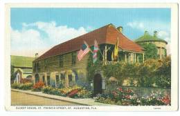 USA, Oldest House, St. Francis Street, St. Augustine, Florida, 1910s-1920s Unused Postcard [11571] - St Augustine