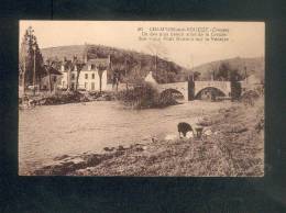 Chambon Sur Voueize (23) - Vieux Pont Romain Sur La Creuse ( Animée Lavandiere Luquet N°20) - Chambon Sur Voueize