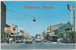 Redmond OR Oregon, Animated Street Scene, Cent-wise Drug Store, Coca-cola Sign, Autos, C1960s Vintage Postcard - Autres & Non Classés