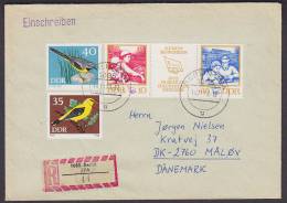 ## Deutschland DDR Einschreiben Registered BERLIN ZPA 1973 Cover Brief FDGB Dreierstreife Birds Vögel - Briefe U. Dokumente