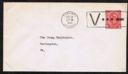 CANADA    Scott # U 53 Postal Stationary To "Stamp Wholesaler" Burlington,VT USA (Oct 20 1941) - 1903-1954 Kings