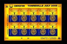 AUSTRALIA - 2005  ROTARY SHEETLET OVERPRINTED CONVENTION TOWNSVILLE  MINT NH - Blocks & Kleinbögen