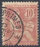 1902 FRANCIA USATO ALLEGORIA TIPO MOUCHON 10 CENT - FR480-4 - 1900-02 Mouchon