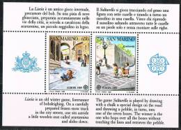 San Marino 1989 Foglietto 2 Valori Europa Unita Nuovo** Integro - Blocchi & Foglietti