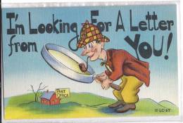 Cpa Usa, Humorous, Humour, I'm Looking For A Letter From You! Post Office, Detective - Autres & Non Classés