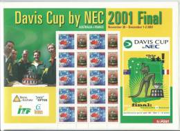 2001 Davis Cup 2001 Final 10 X 45 Cent Stamps With Special Tags Large Sheet  Mint Unhinged Gum On Back Unused - Hojas Bloque