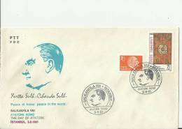 TURKEY 1981 – FDC 8TH  BALKANFILA STAMP EXHIBITION – ATARTURK DAY W 2 STS OF 2,50-7,50 LS – ISTAMBUL AUG 9  REF175 - Cartas & Documentos