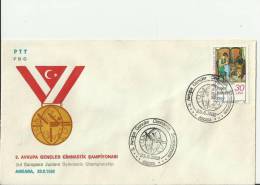 TURKEY 1982 – FDC THIRD EUROPE JUNIOR GYMNASTIC CHAMPIONSHIP W 1 ST OF 30 LS – ANKARA  JUN 23  REF181 - Cartas & Documentos