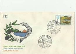 TURKEY 1982 – FDC GINOLU SILVER FISH FESTIVAL W 1 ST OF 20 LS – CATALZEYTIN  JUL 23  REF183 - Covers & Documents