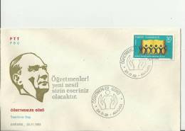 TURKEY 1982 – FDC TEACHERS’ DAY –OGRETMENLER GUNU  W 1 ST OF 30 LS – ANKARA   NOV 24  REF188 - Covers & Documents