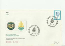 TURKEY 1983 – FDC 12TH SOROPTIMIST INTERNATIONAL CONVENTION  W 1 ST OF 15  LS – ISTAMBUL  JUL 24  REF192 - Covers & Documents